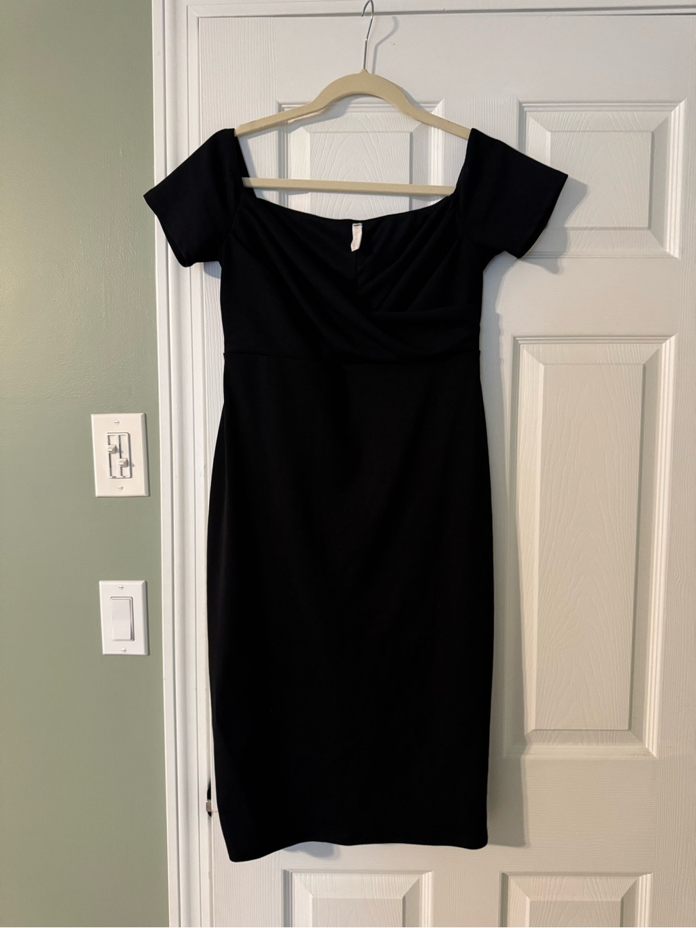 PinkBlush Black Off Shoulder Maternity Dress